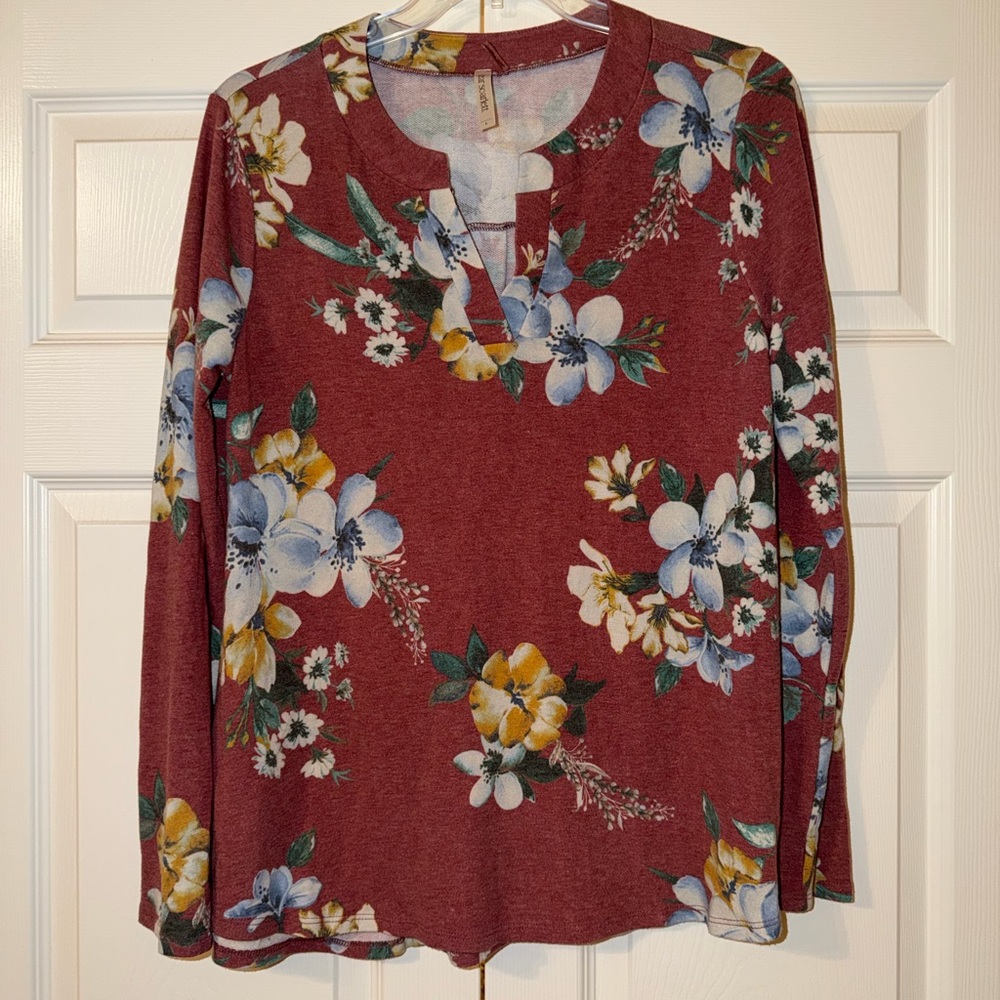 Elegant Floral Long Sleeve Blouse